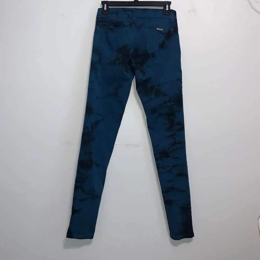 H & G Juniors Blue Black Marble Skinny Denim Casual 5-pocket Jeans Pants Size 3